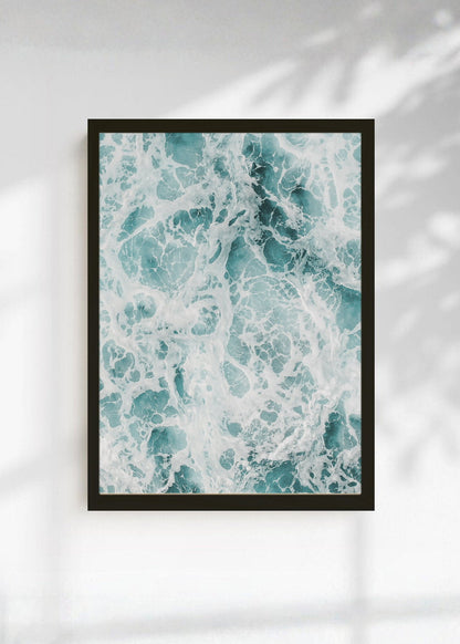 Cuadro Decorativo Playa, Espuma Textura Turquesa