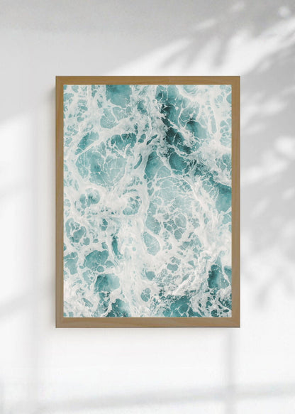 Cuadro Decorativo Playa, Espuma Textura Turquesa