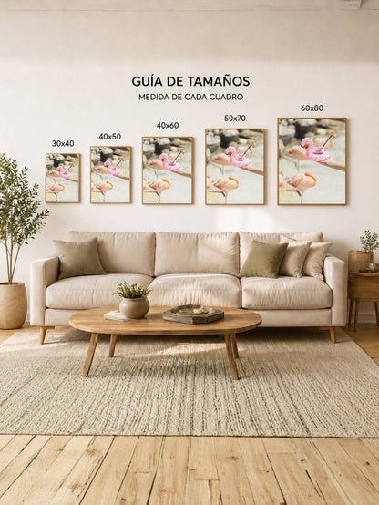 Cuadro Decorativo Playa, Flotador Flamenco Mano