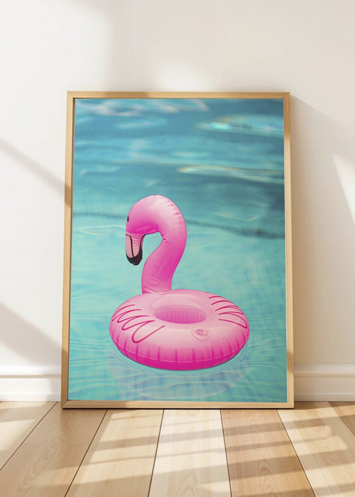 Cuadro Decorativo Playa, Flotador Flamenco Rosa
