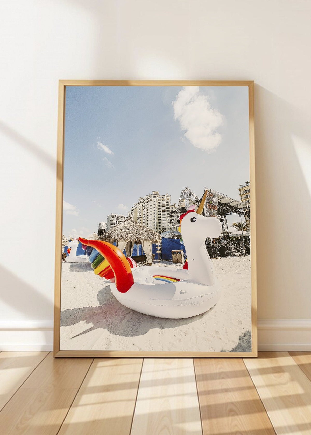 Cuadro Decorativo Playa, Flotador Unicornio