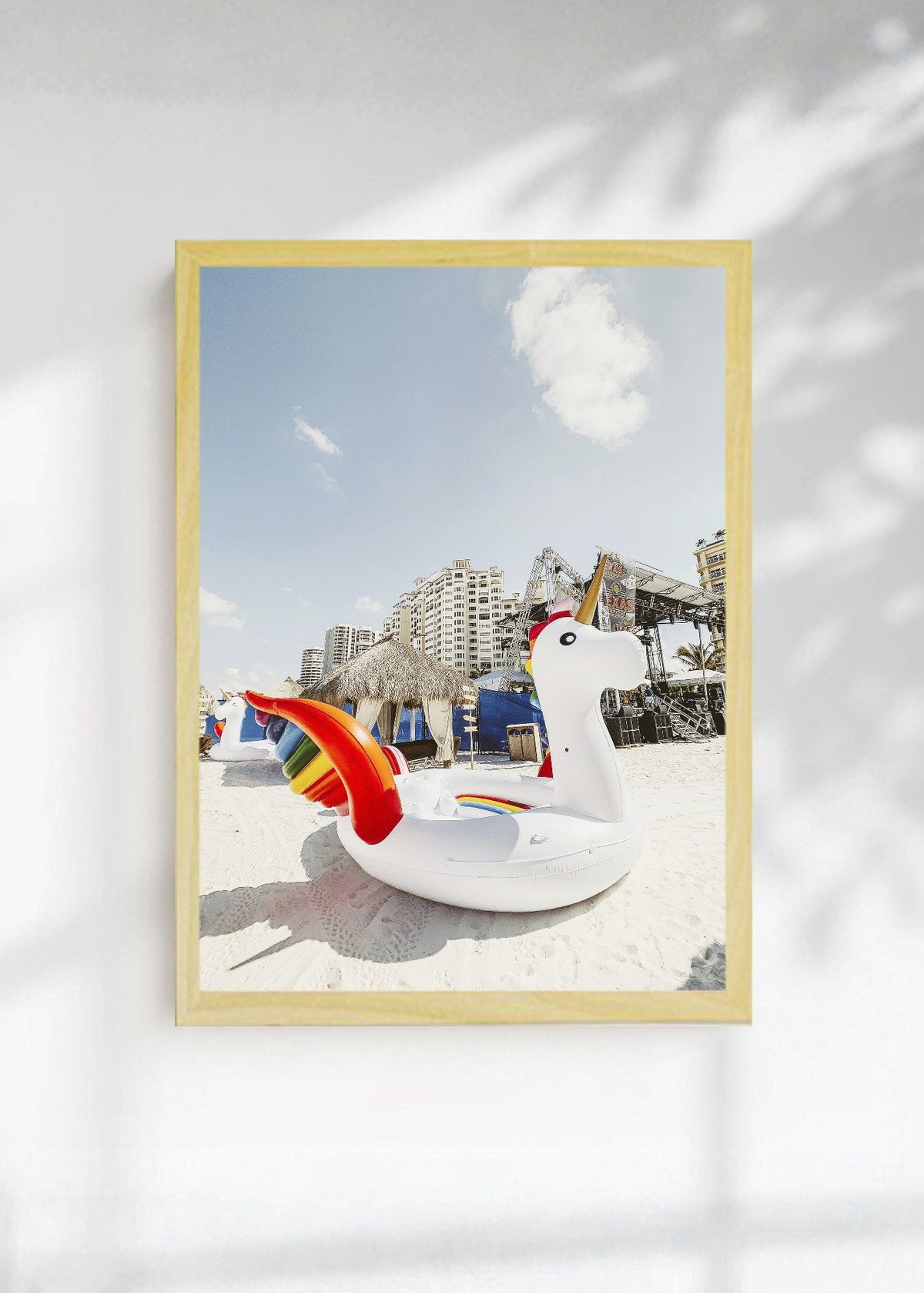 Cuadro Decorativo Playa, Flotador Unicornio