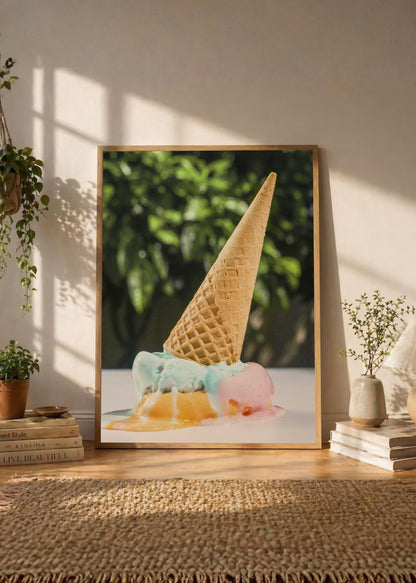 Cuadro Decorativo Playa, Helado Derretido Verde