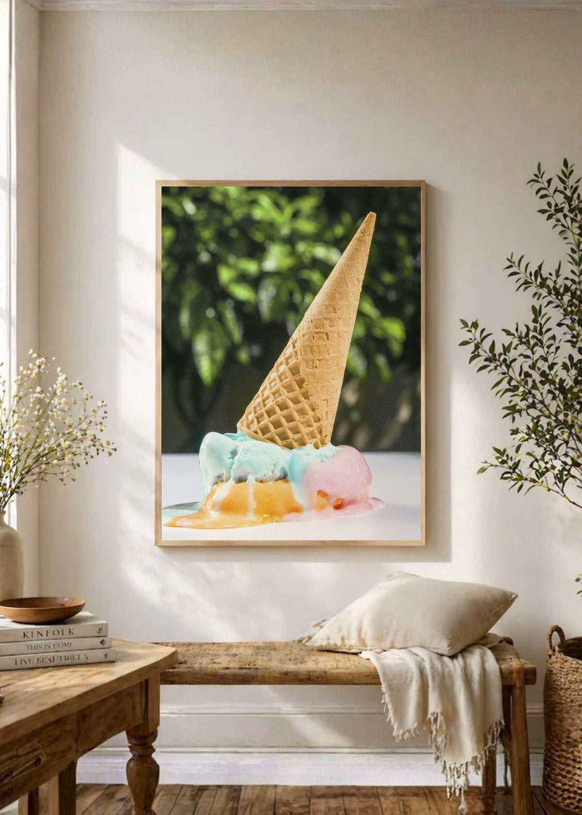 Cuadro Decorativo Playa, Helado Derretido Verde