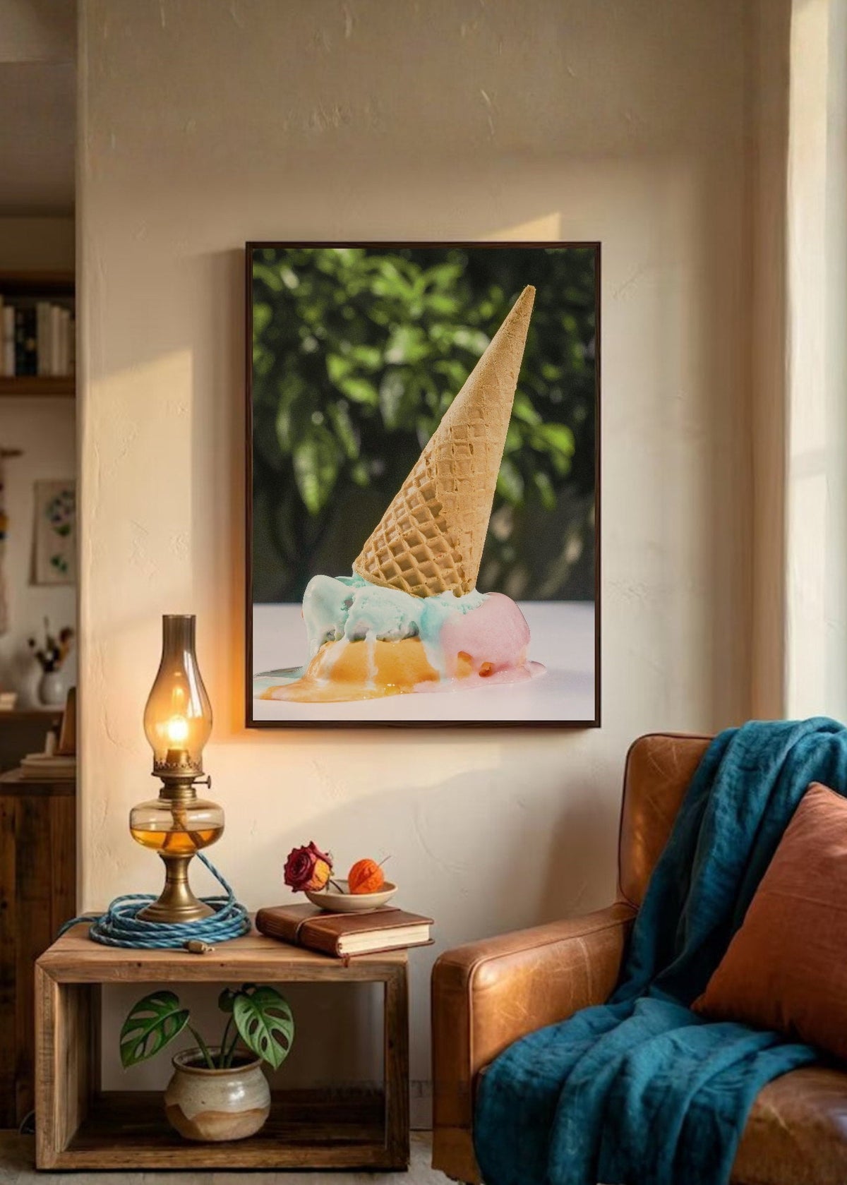 Cuadro Decorativo Playa, Helado Derretido Verde