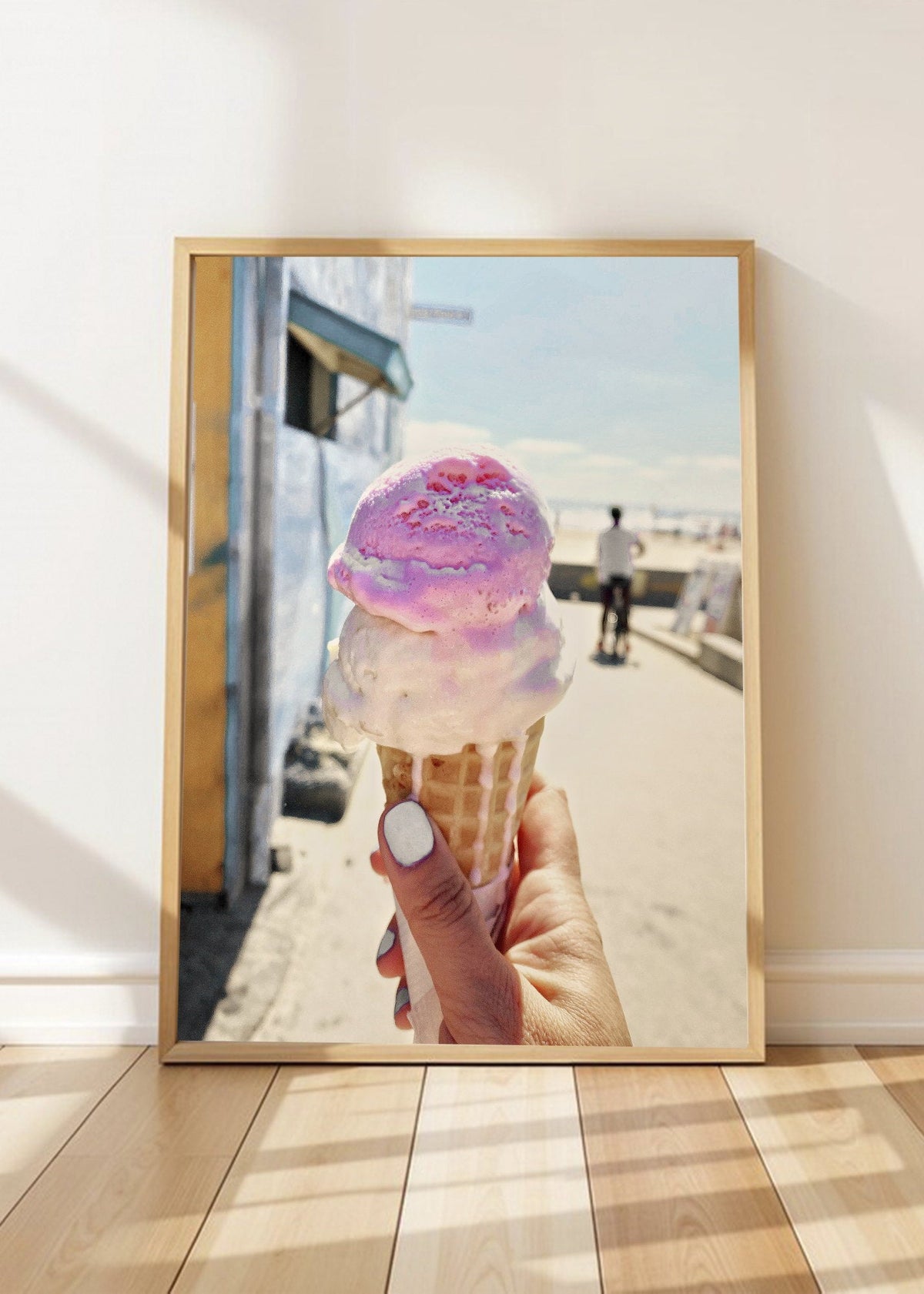 Cuadro Decorativo Playa, Helado Mano Pastel