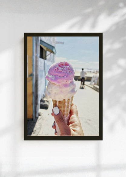 Cuadro Decorativo Playa, Helado Mano Pastel