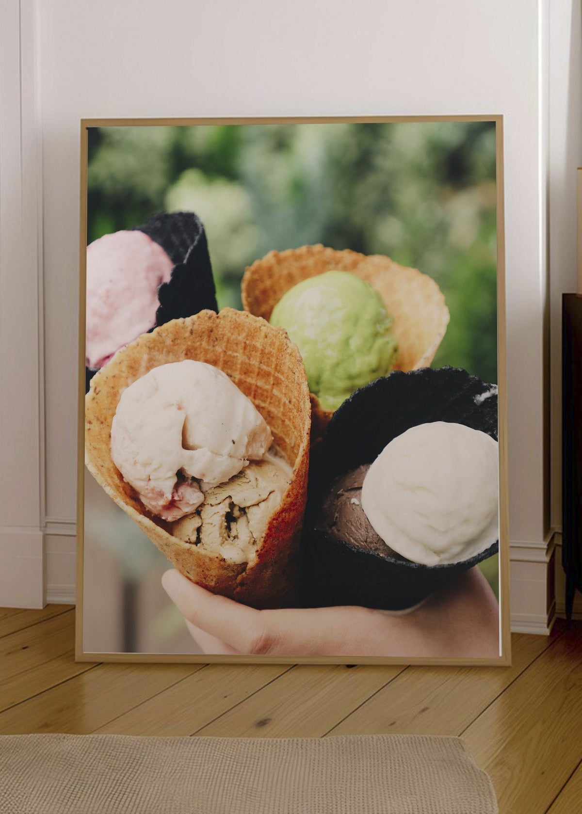 Cuadro Decorativo Playa, Helados Cucuruchos Pastel