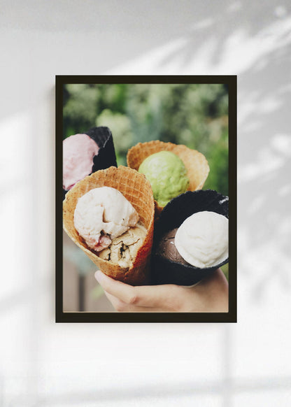 Cuadro Decorativo Playa, Helados Cucuruchos Pastel