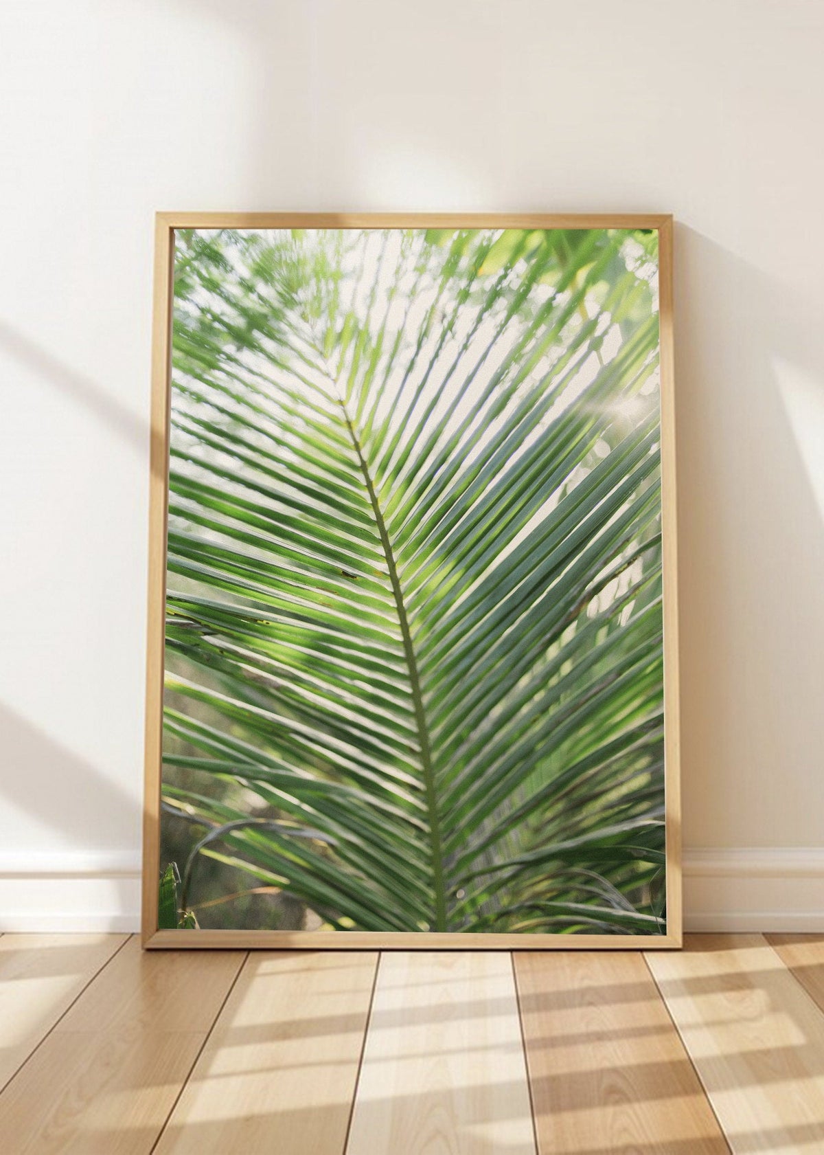 Cuadro Decorativo Playa, Hoja Palmera Verde Claro