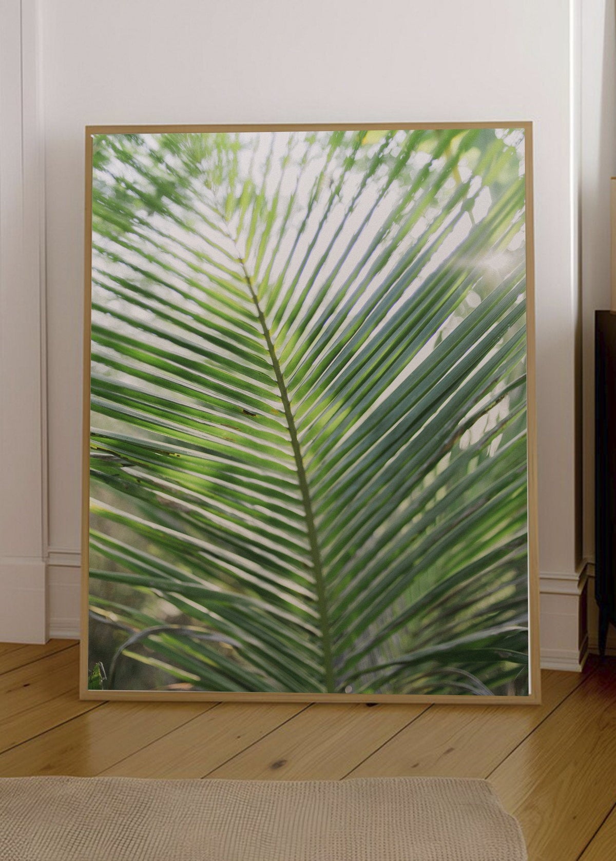Cuadro Decorativo Playa, Hoja Palmera Verde Claro
