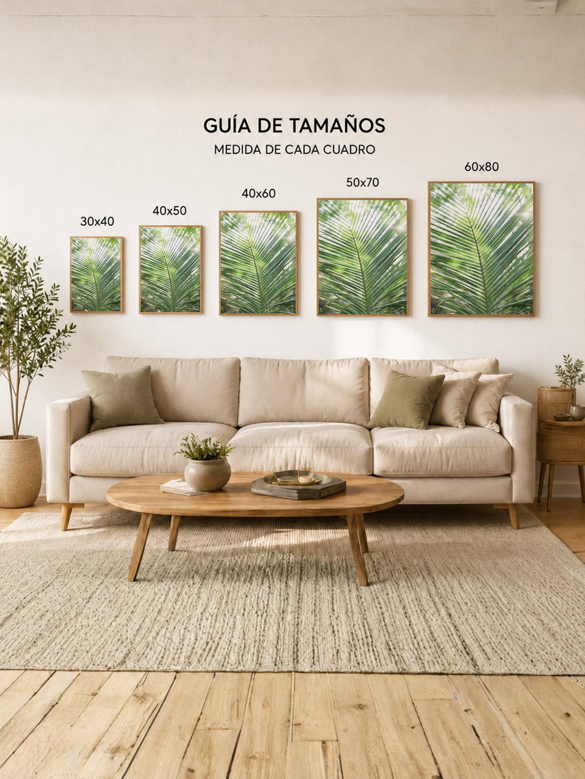 Cuadro Decorativo Playa, Hoja Palmera Verde Claro