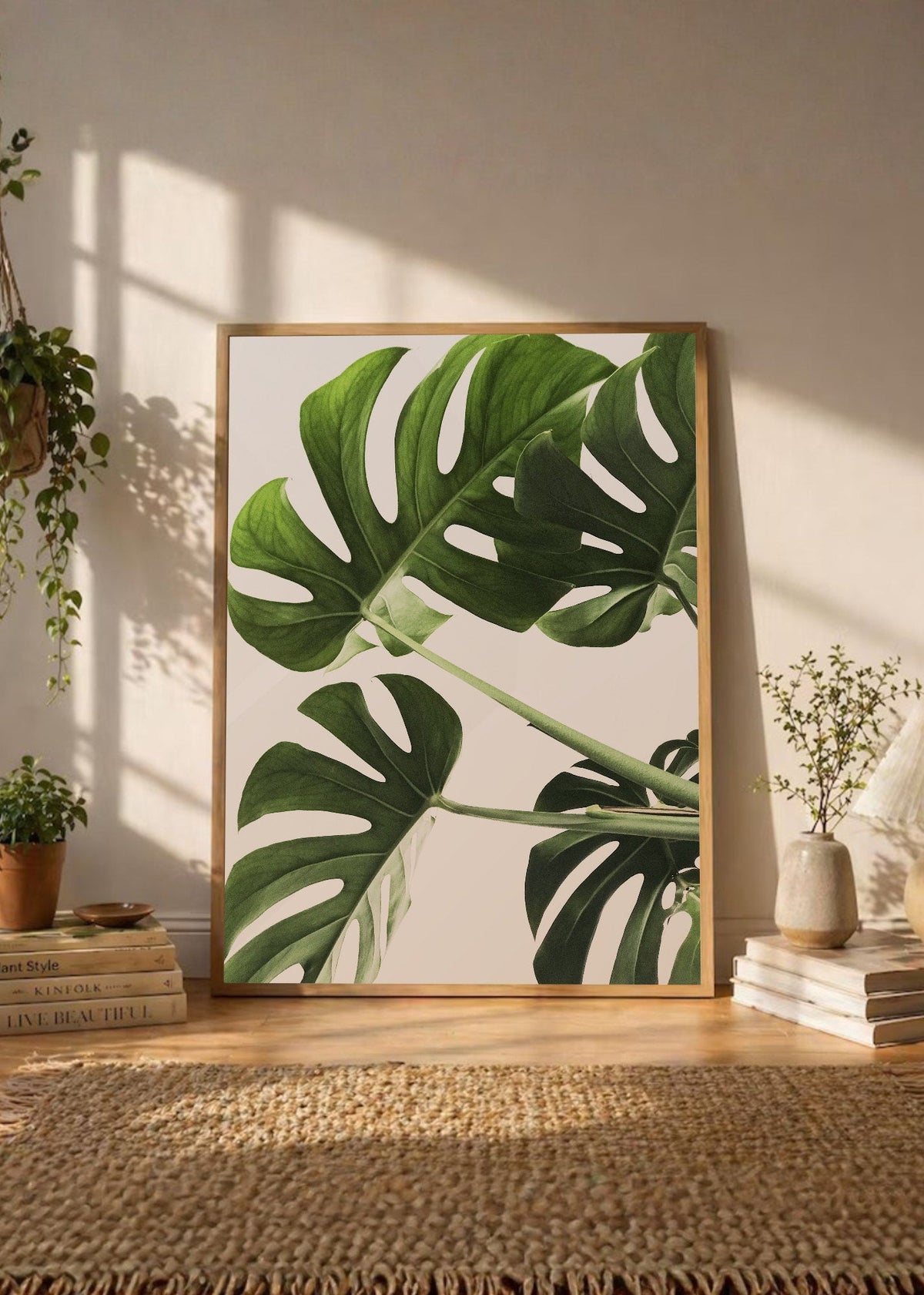 Cuadro Decorativo Playa, Hojas Monstera Verde