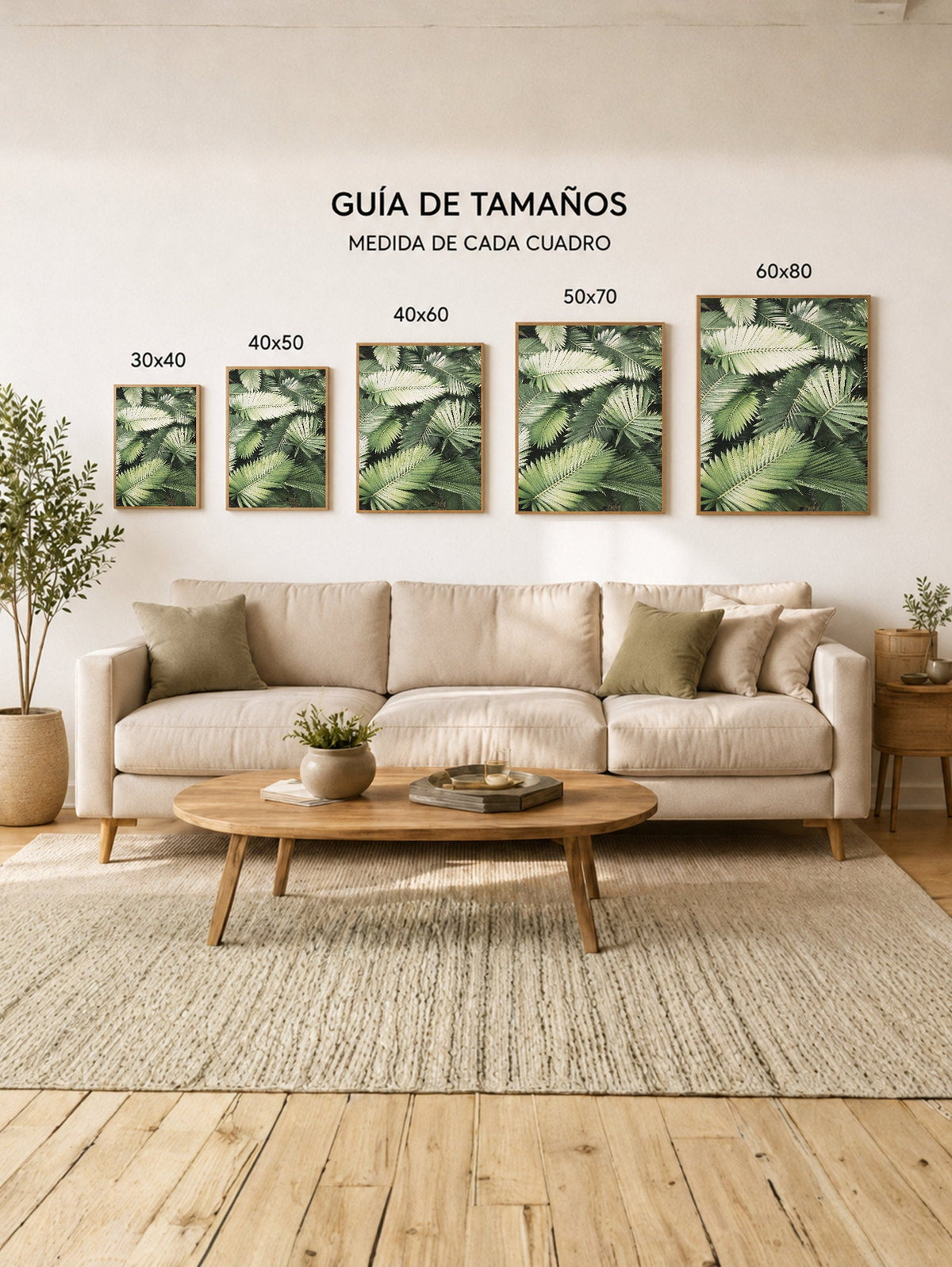 Cuadro Decorativo Playa, Hojas Palmera Verde