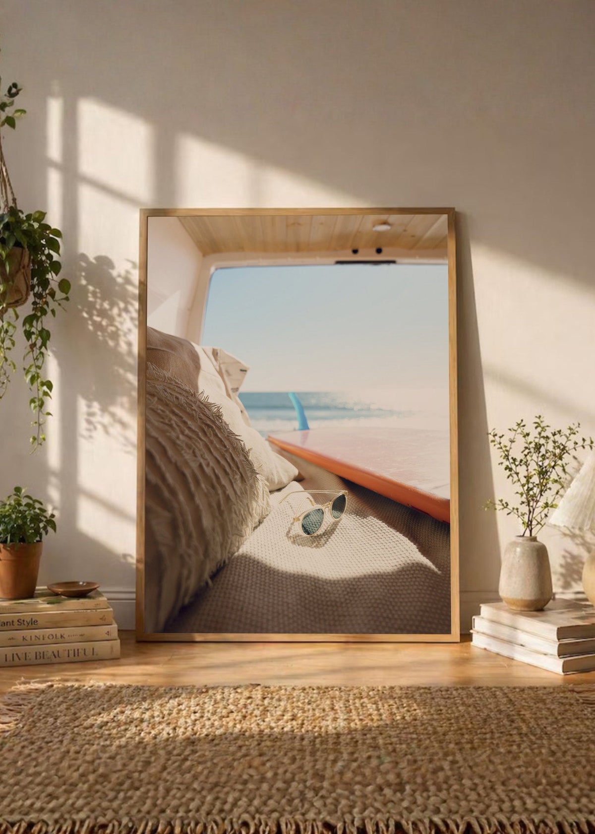 Cuadro Decorativo Playa, Interior Combi Sombrero
