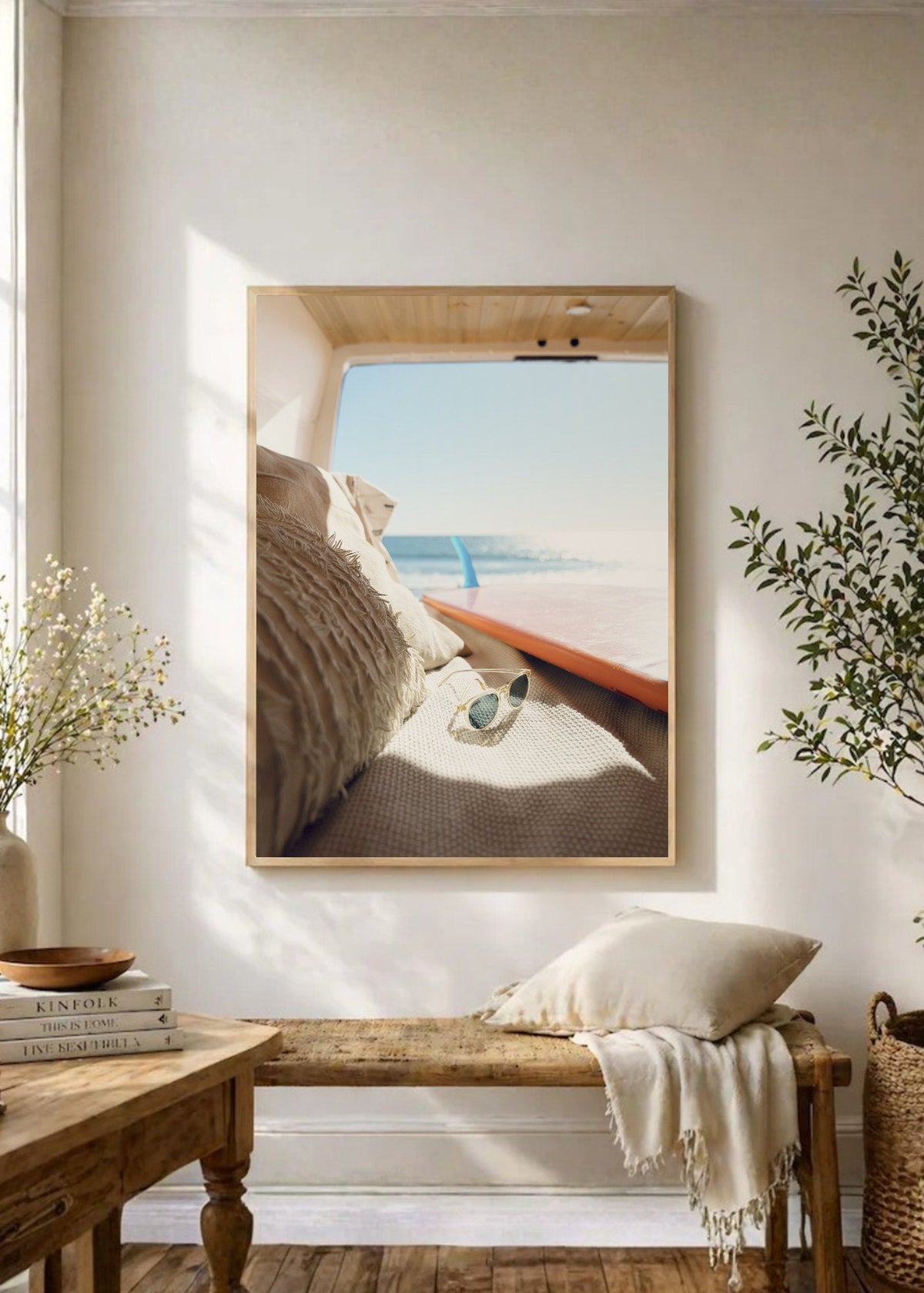 Cuadro Decorativo Playa, Interior Combi Sombrero