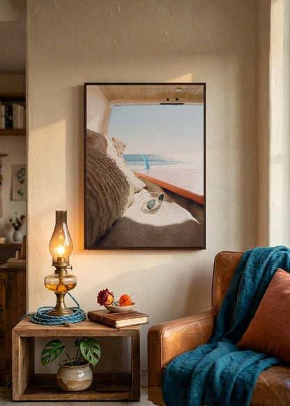 Cuadro Decorativo Playa, Interior Combi Sombrero