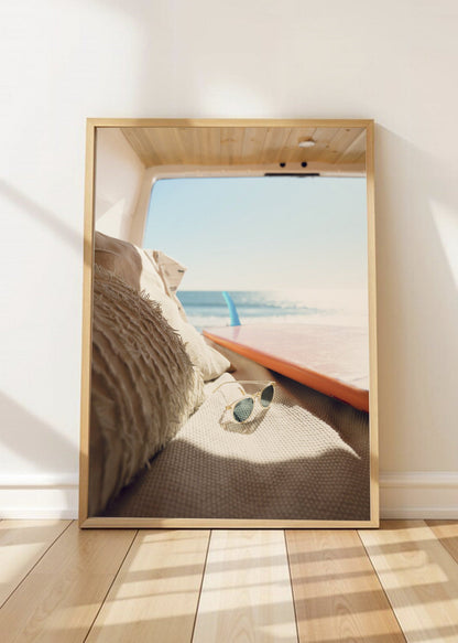 Cuadro Decorativo Playa, Interior Combi Sombrero