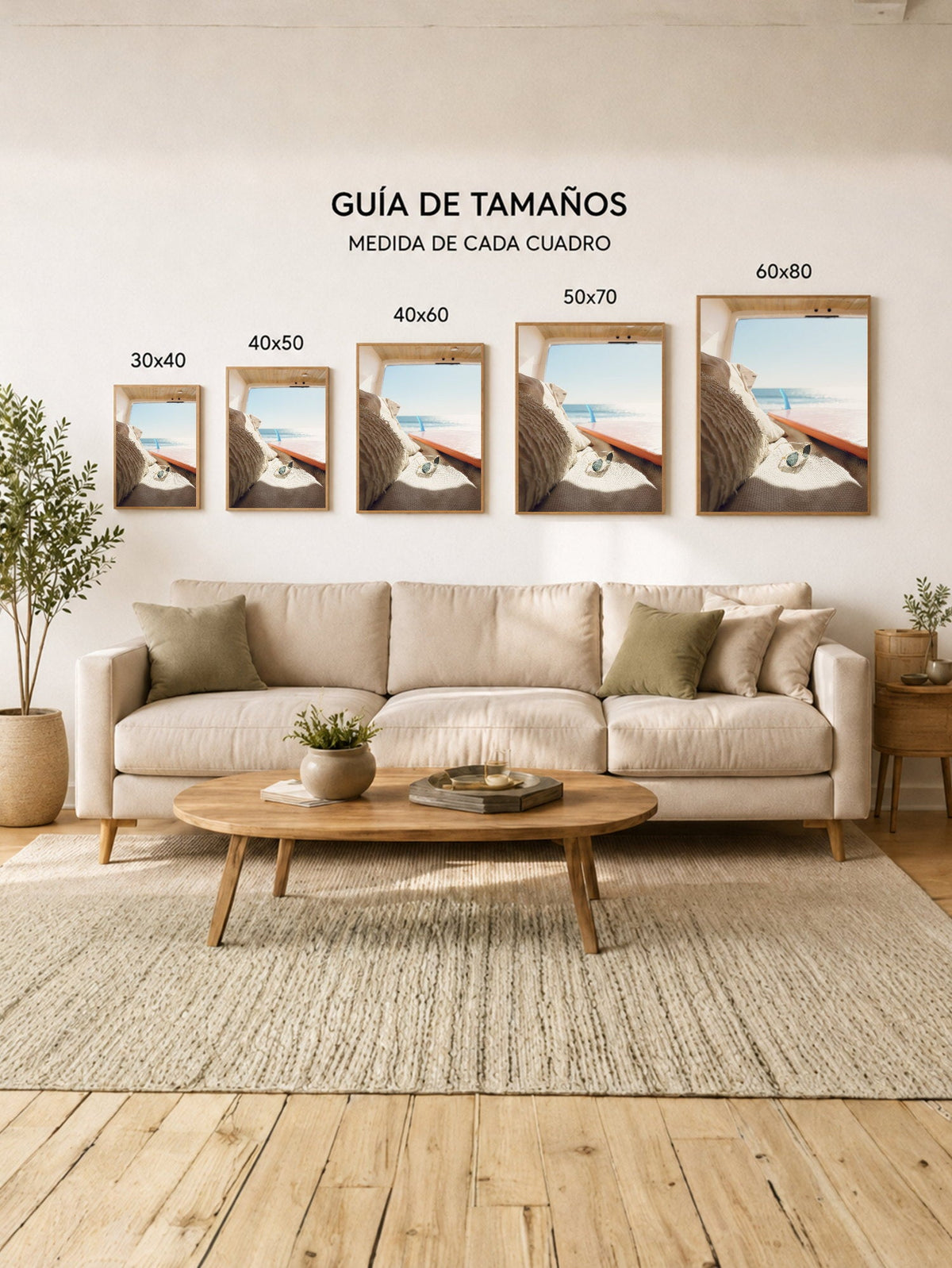 Cuadro Decorativo Playa, Interior Combi Sombrero