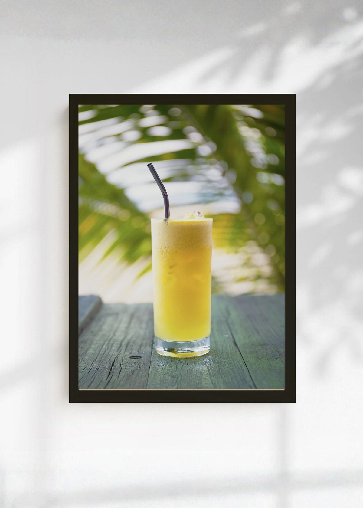 Cuadro Decorativo Playa, Jugo Amarillo Palmera