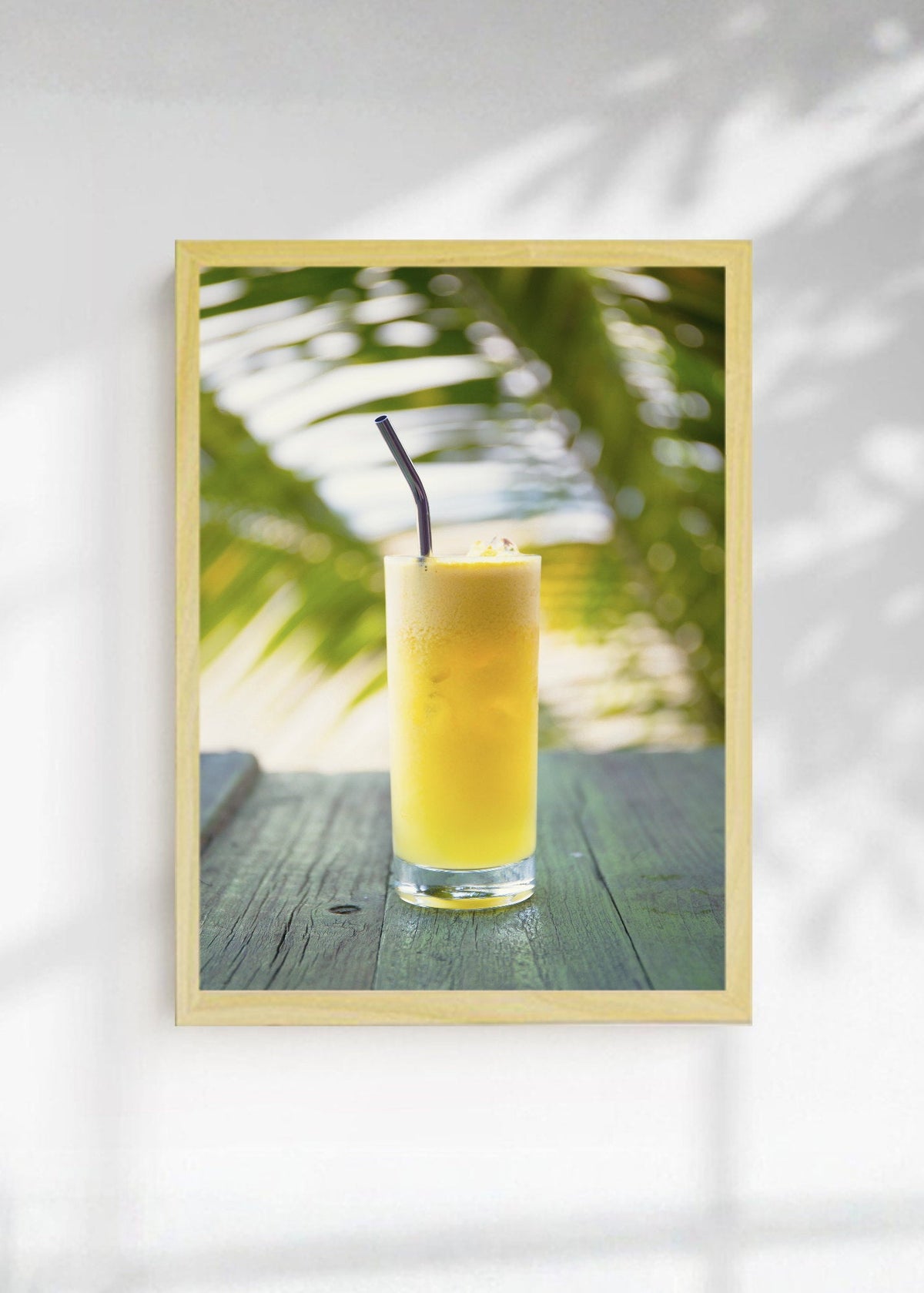Cuadro Decorativo Playa, Jugo Amarillo Palmera