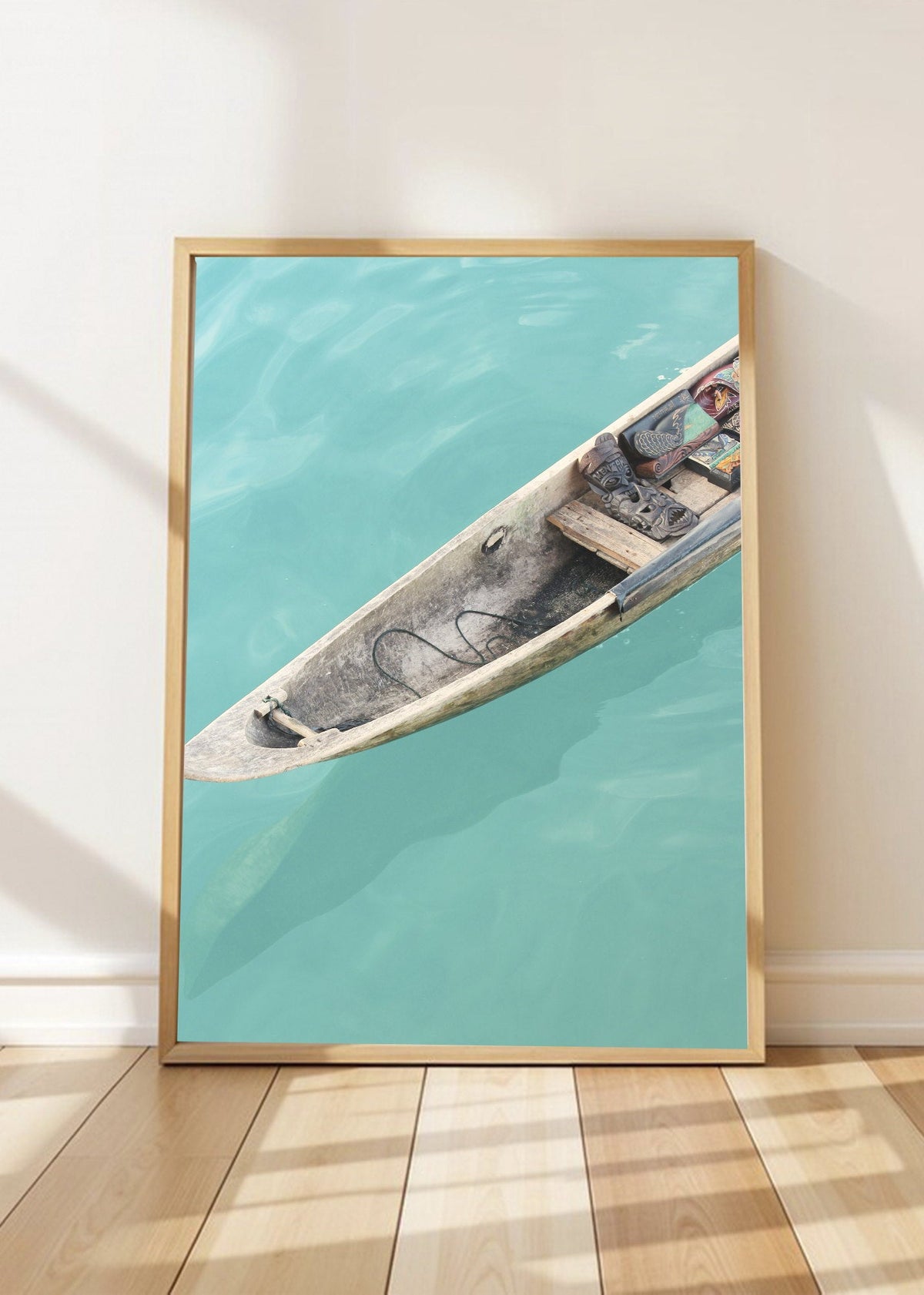 Cuadro Decorativo Playa, Kayak Transparente Turquesa