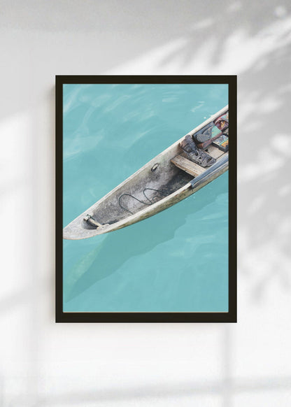 Cuadro Decorativo Playa, Kayak Transparente Turquesa