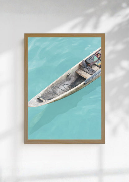 Cuadro Decorativo Playa, Kayak Transparente Turquesa