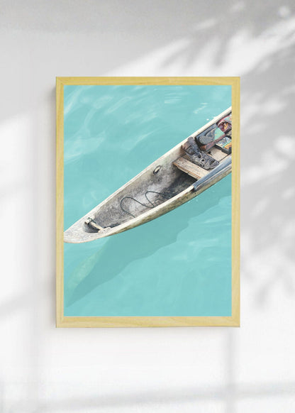 Cuadro Decorativo Playa, Kayak Transparente Turquesa