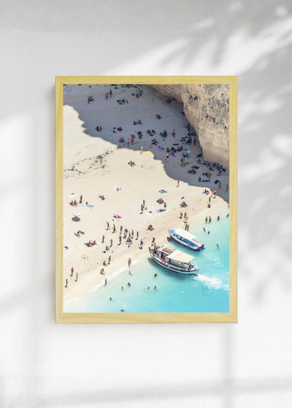 Cuadro Decorativo Playa, Lancha Orilla Turquesa