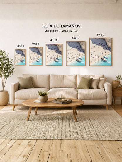 Cuadro Decorativo Playa, Lancha Orilla Turquesa