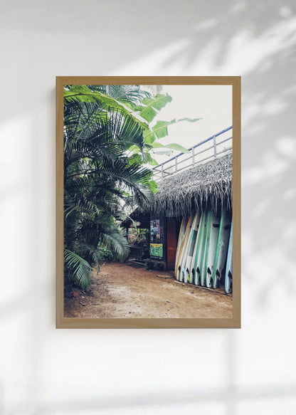 Cuadro Decorativo Playa, Local Surf Palmeras