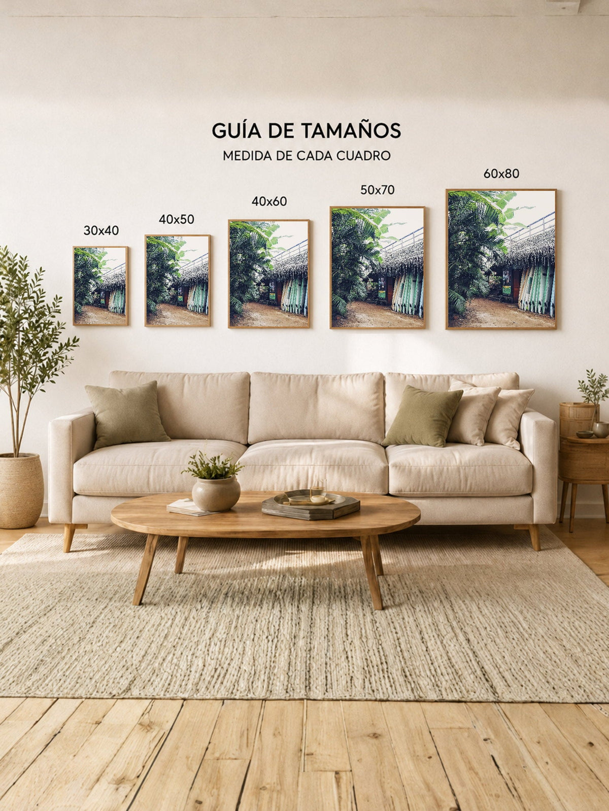 Cuadro Decorativo Playa, Local Surf Palmeras