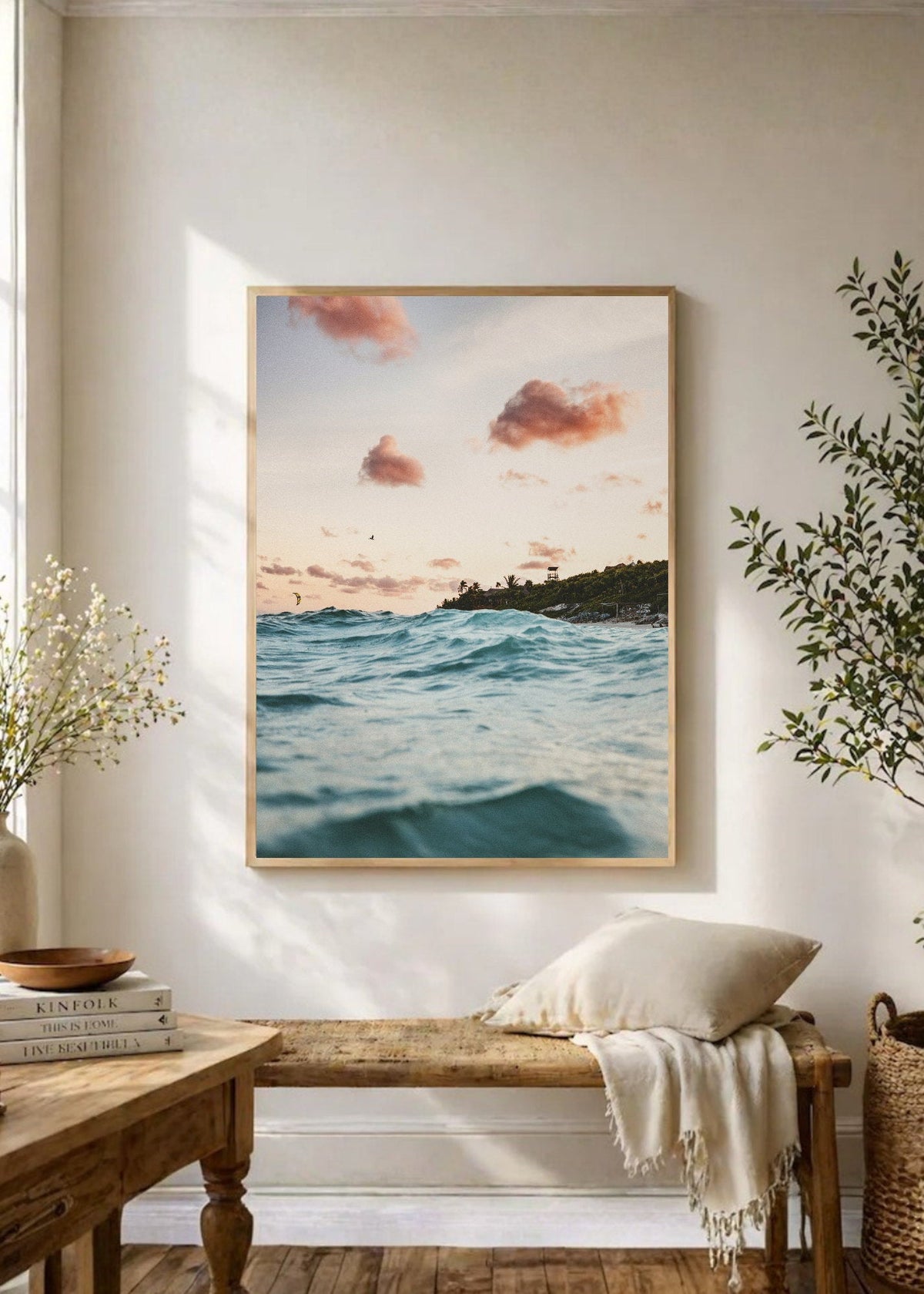 Cuadro Decorativo Playa, Mar Cielo Pastel