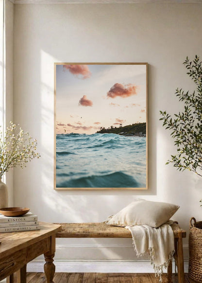 Cuadro Decorativo Playa, Mar Cielo Pastel