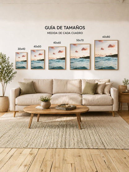 Cuadro Decorativo Playa, Mar Cielo Pastel