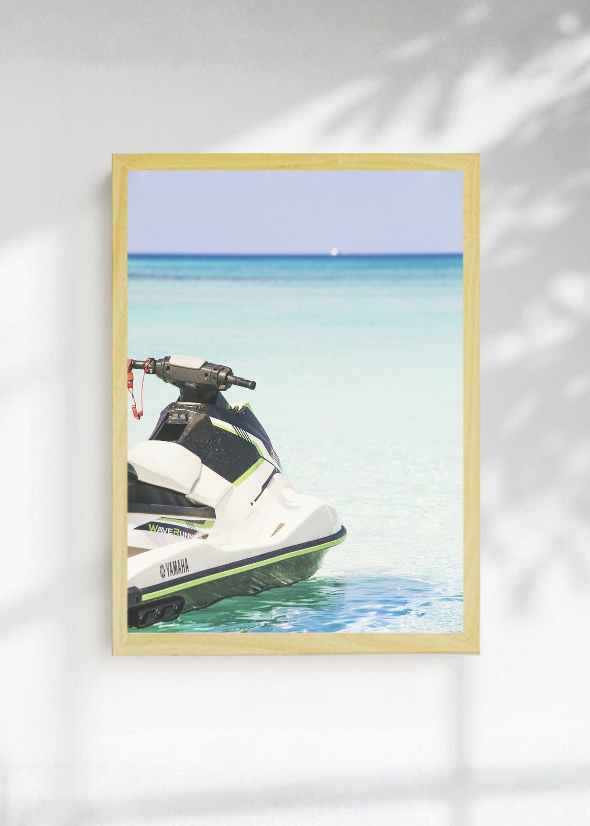 Cuadro Decorativo Playa, Moto Agua Celeste