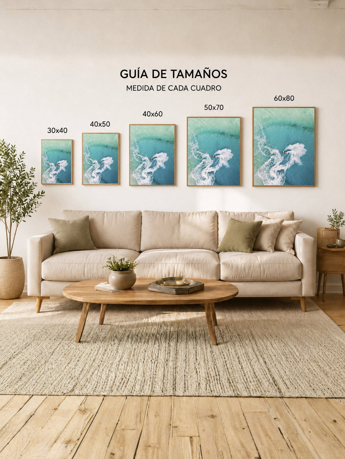 Cuadro Decorativo Playa, Moto Agua Turquesa