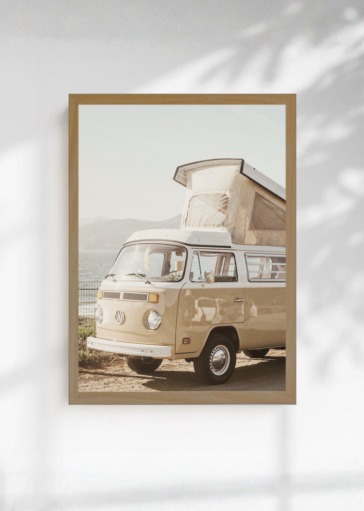 Cuadro Decorativo Playa, Motorhome Blanco Palmeras