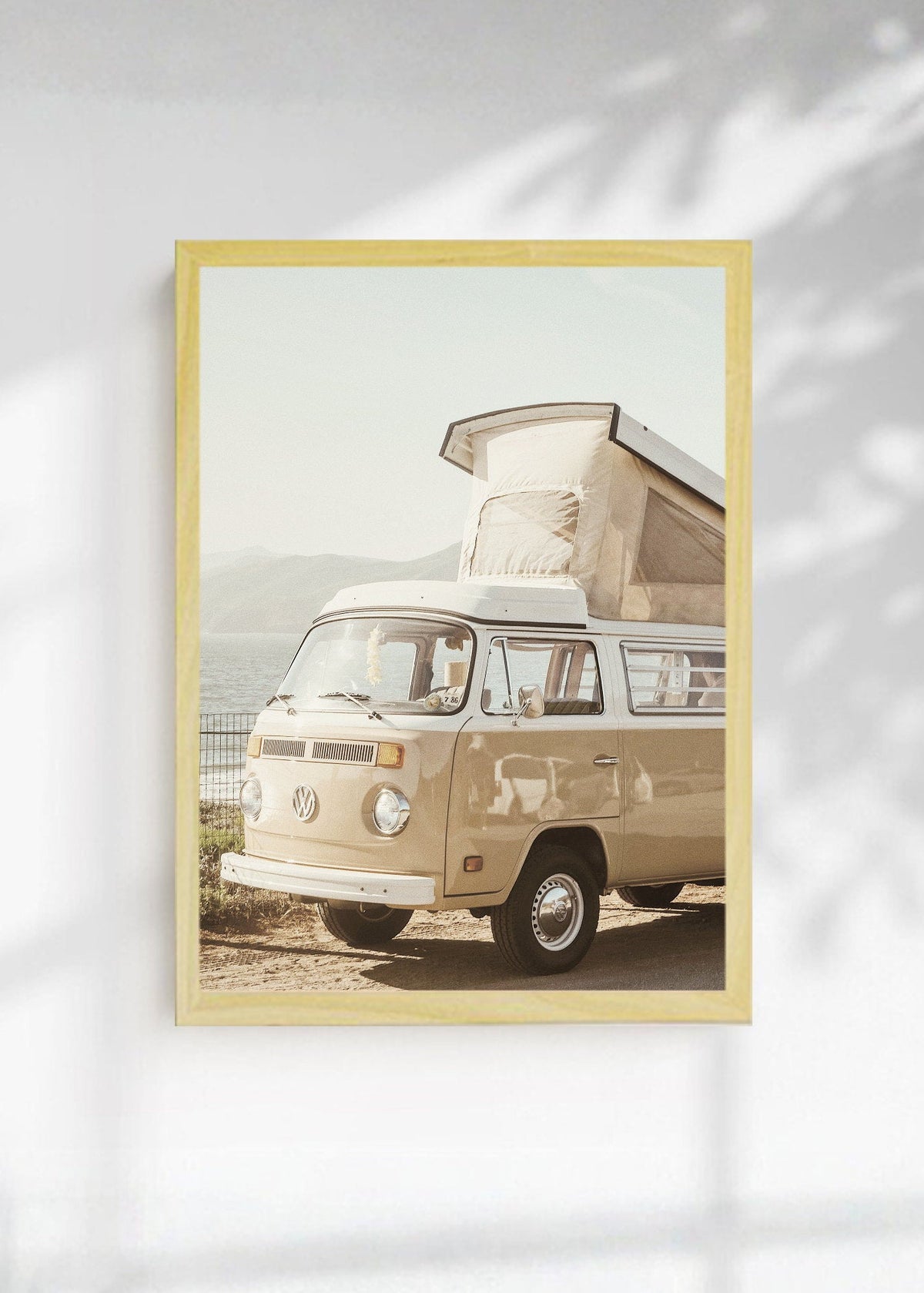 Cuadro Decorativo Playa, Motorhome Blanco Palmeras