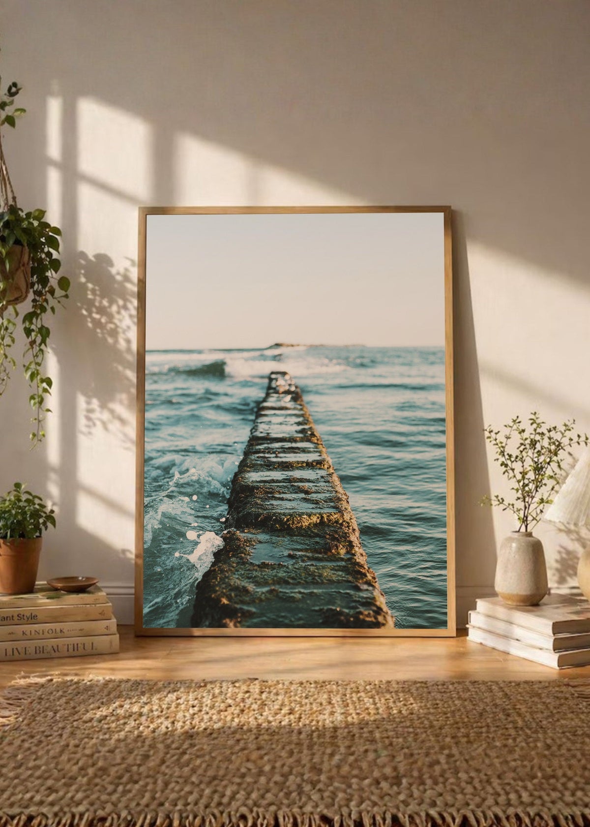 Cuadro Decorativo Playa, Muelle Madera Mar