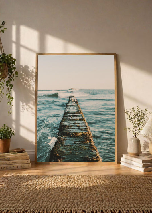 Cuadro Decorativo Playa, Muelle Madera Mar