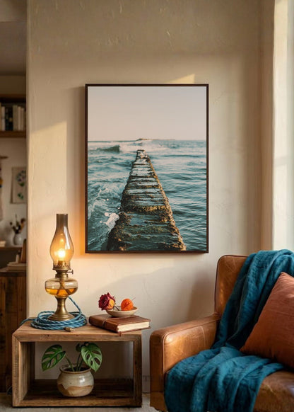 Cuadro Decorativo Playa, Muelle Madera Mar