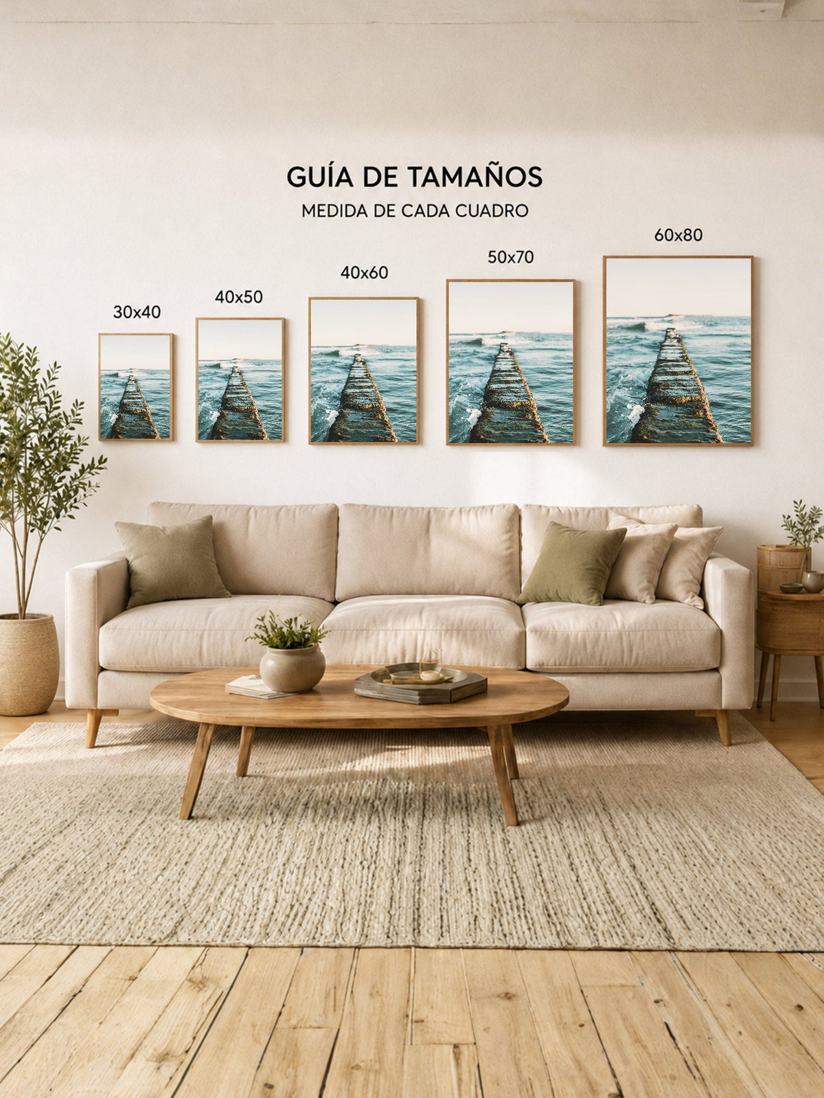 Cuadro Decorativo Playa, Muelle Madera Mar