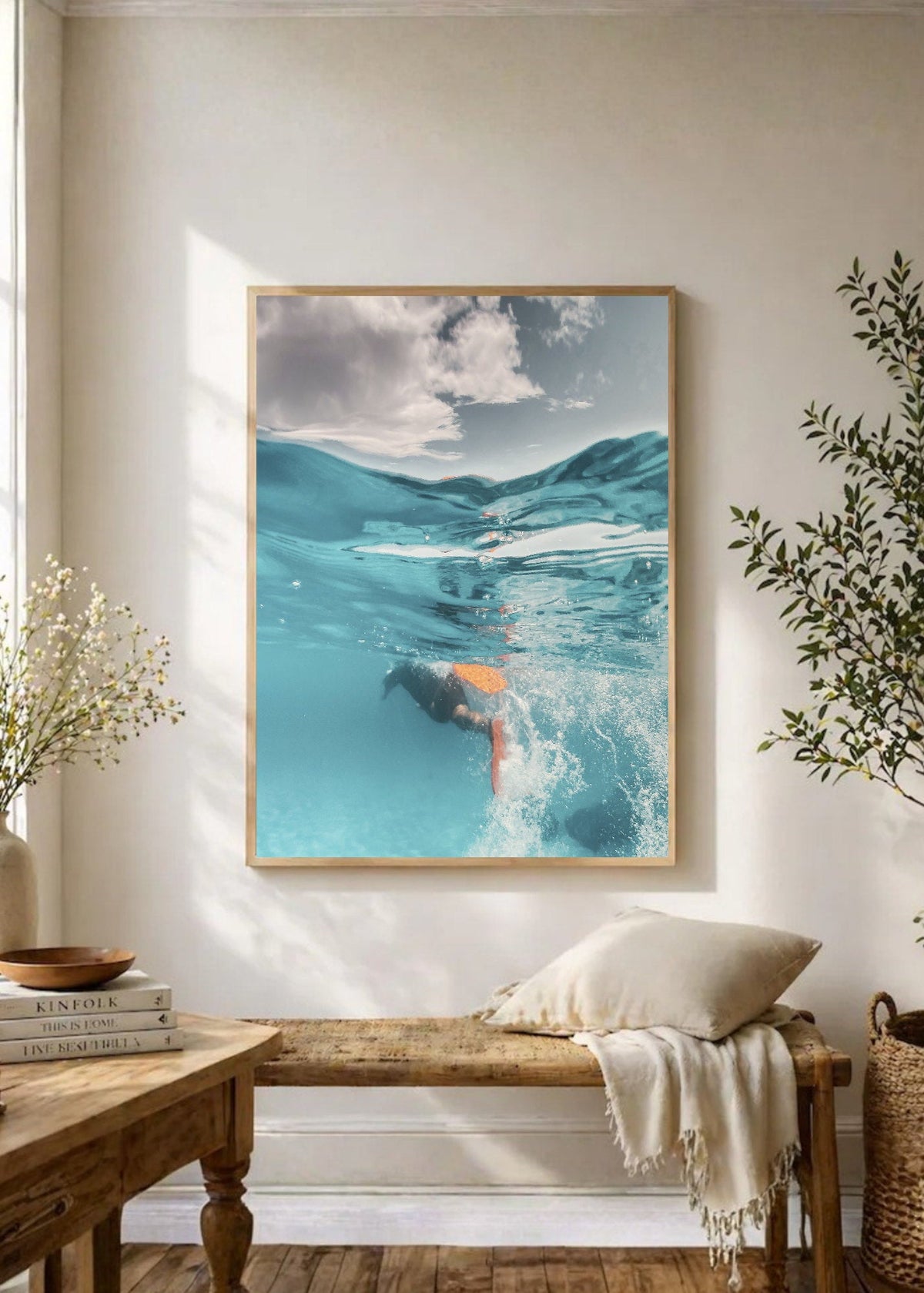 Cuadro Decorativo Playa, Nadador Bajo Agua