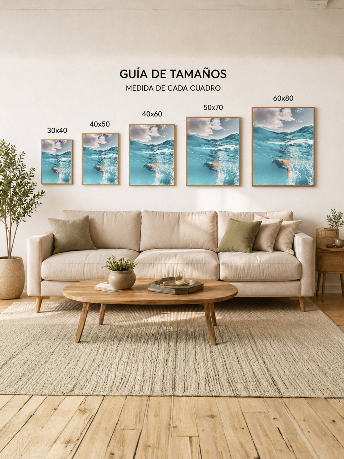 Cuadro Decorativo Playa, Nadador Bajo Agua