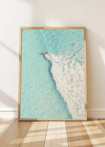 Cuadro Decorativo Playa, Nadadora Aérea Turquesa