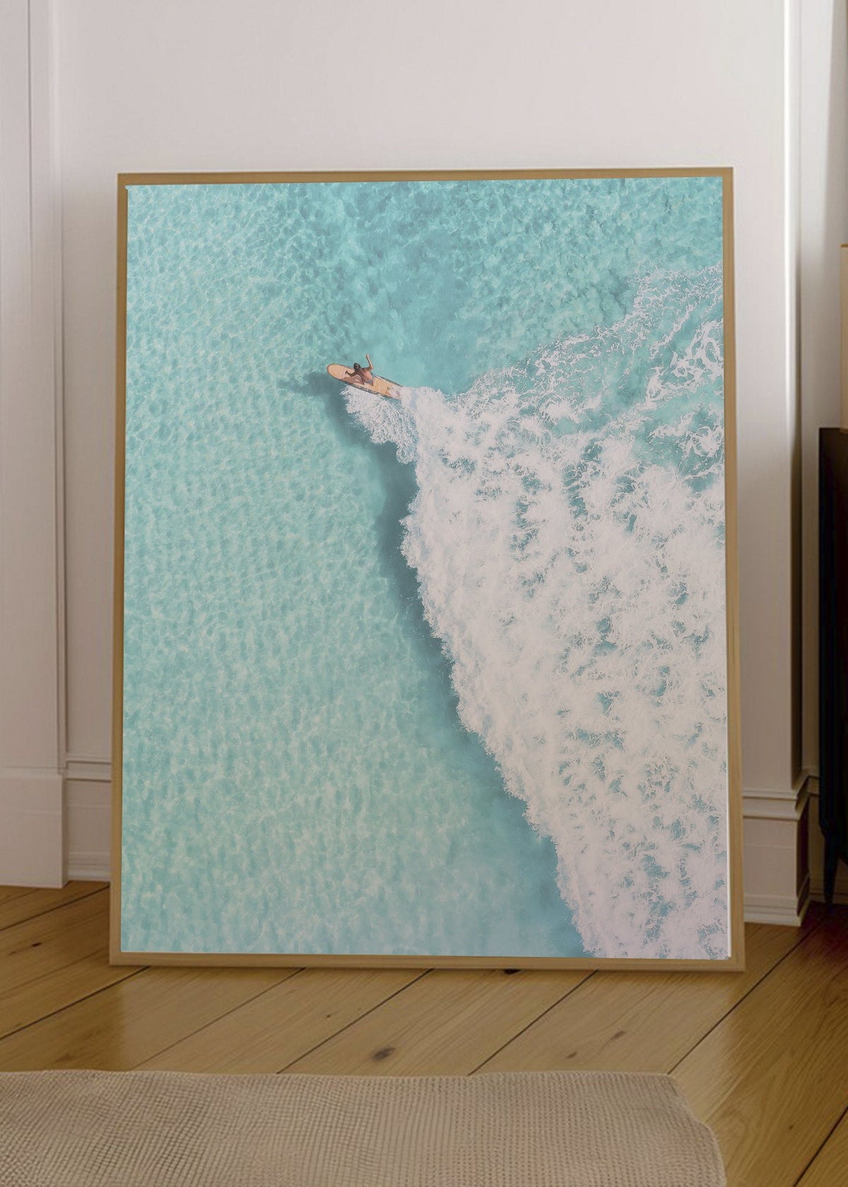 Cuadro Decorativo Playa, Nadadora Aérea Turquesa