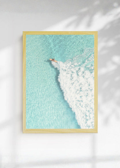 Cuadro Decorativo Playa, Nadadora Aérea Turquesa