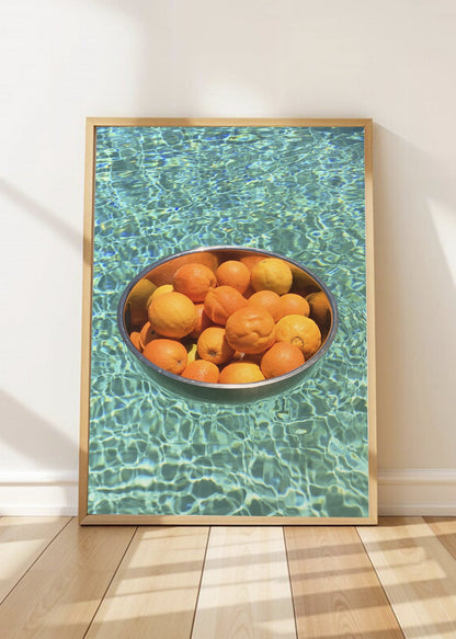 Cuadro Decorativo Playa, Naranjas Pileta Bowl